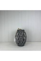 KDMD Grey Timeless Cosy Wicker Lantern - thumbnail 1