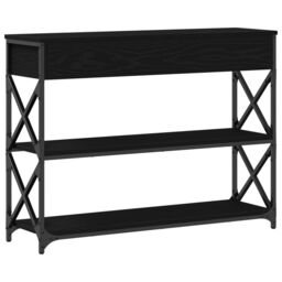 Berkfield Home Console Table Black Oak 100x28x75 cm Engineered Wood & Steel - Size: 100 x 28 x 75 cm - thumbnail 8