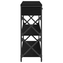 Berkfield Home Console Table Black Oak 100x28x75 cm Engineered Wood & Steel - Size: 100 x 28 x 75 cm - thumbnail 7