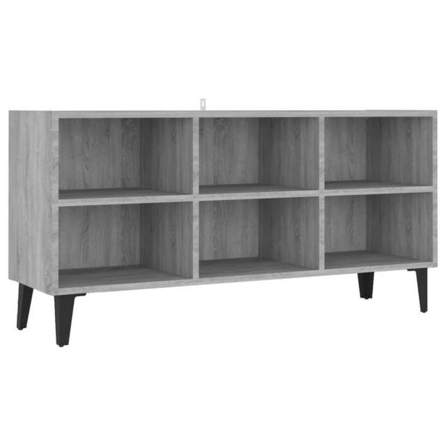 Berkfield Home TV Cabinet with Metal Legs Grey Sonoma 103.5x30x50 cm - image 1