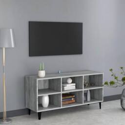 Berkfield Home TV Cabinet with Metal Legs Grey Sonoma 103.5x30x50 cm - thumbnail 2