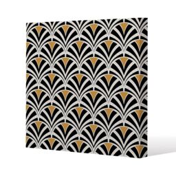 Benjamin Tate Design Black & Gold Shells Geometric (Canvas Print) / 46 x 46 x 4cm in Natural - Size: 46 x 46 x 4 cm - thumbnail 1
