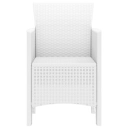 Berkfield Home Garden Chair Set of 4 White Poly rattan Standard Light Weight - thumbnail 6