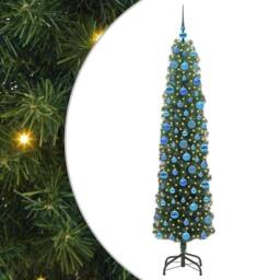 Berkfield Home Stunning Artificial Christmas Tree with 300 LEDs with Stand Green - thumbnail 3