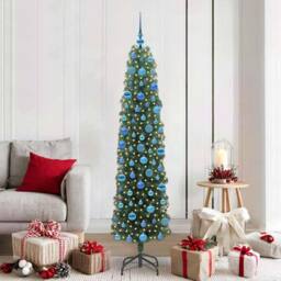 Berkfield Home Stunning Artificial Christmas Tree with 300 LEDs with Stand Green - thumbnail 2