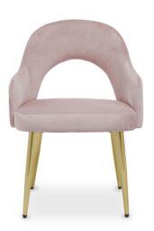 Dusty PInk Velvet Dining Chair, Versatile Velvet Upholstered Dining Table Chair, Tapered Living Room Chair - thumbnail 1