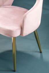 Dusty PInk Velvet Dining Chair, Versatile Velvet Upholstered Dining Table Chair, Tapered Living Room Chair - thumbnail 4