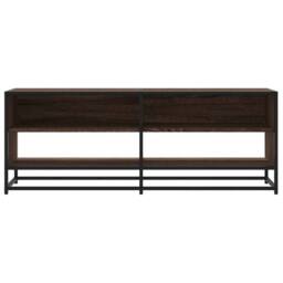 Berkfield Home TV Cabinet Brown Oak 120.5x40x46 cm Engineered Wood & Metal - thumbnail 4