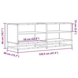 Berkfield Home TV Cabinet Brown Oak 120.5x40x46 cm Engineered Wood & Metal - thumbnail 9