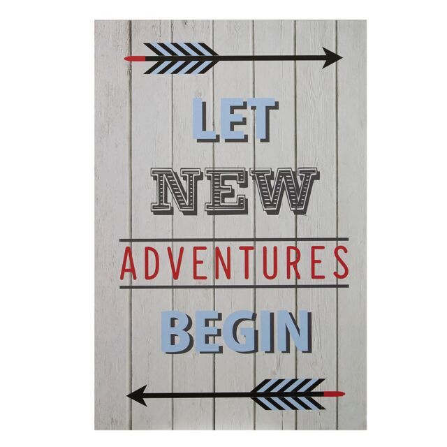 Orsina Kids Let New Adventure Begin Wall Plaque, Inspirational & Educational Wall Art for Kids, MDF Wall Plaque - image 1
