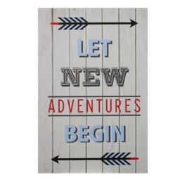 Orsina Kids Let New Adventure Begin Wall Plaque, Inspirational & Educational Wall Art for Kids, MDF Wall Plaque - thumbnail 1