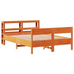 Berkfield Home Decorative Bed Frame without Mattress Wax Brown 120x200 cm Solid - Size: Small Double - thumbnail 1