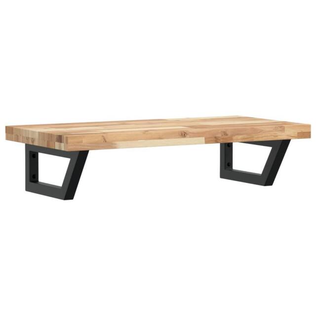 Berkfield Home Basin Shelf Wall Mounted Steel & Solid Wood Acacia in Brown - image 1