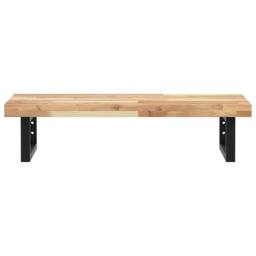 Berkfield Home Basin Shelf Wall Mounted Steel & Solid Wood Acacia in Brown - thumbnail 4