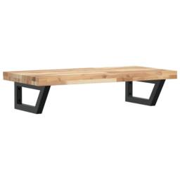 Berkfield Home Basin Shelf Wall Mounted Steel & Solid Wood Acacia in Brown