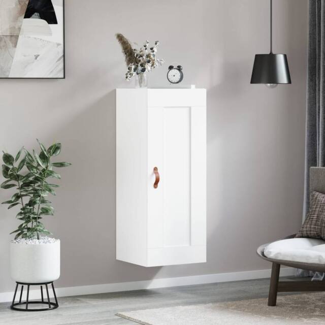 Berkfield Home Wall Mounted Cabinet White 34.5x34x90 cm Engineered Wood - image 1