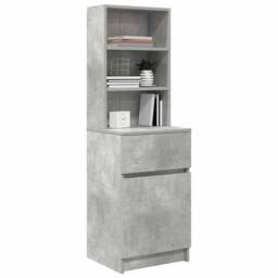 Berkfield Home Durable Bedside Cabinet Concrete Grey 39x35x125 cm Engineered Wood - Size: 39 x 35 x 125 cm - thumbnail 4