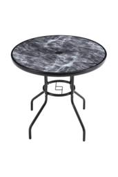 Living and Home Garden Round Tempered Glass Marble Coffee Table - thumbnail 5