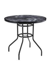 Living and Home Garden Round Tempered Glass Marble Coffee Table - thumbnail 4