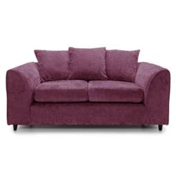 Furnishings For Less UK Monaco Chenille Fabric 2 Seater Sofa Scatter Back Curved Arm in Purple - thumbnail 1