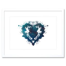 "Artery8 Wall Art Print Ink Splat Thistle HeArtwork Framed 9X7 Inch in White - Size: W7"" x H9""" - thumbnail 1