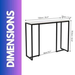 FURNOS Marble Metal Console Table Hallway Entryway Furniture in White - thumbnail 5