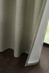 Catherine Lansfield 'Melville' Lined Eyelet Curtains in Green - Size: 168 cm width x 137 cm drop - thumbnail 4