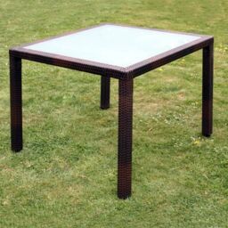 Berkfield Home 5 Piece Outdoor Dining Set with Cushions Poly Rattan Brown - thumbnail 6