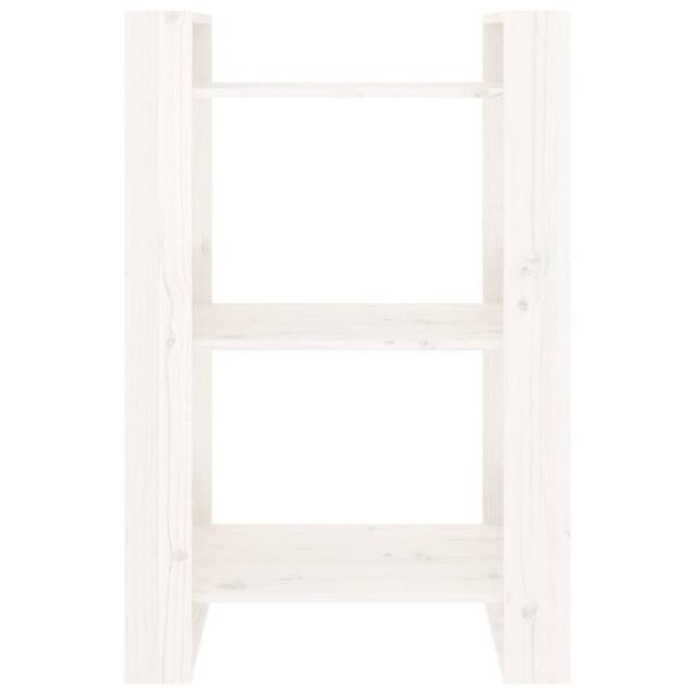 Berkfield Home Beautiful Book Cabinet/Room Divider White 60x35x91 cm Solid Wood Pine - Size: 60 x 35 x 91 cm - image 1