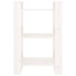 Berkfield Home Beautiful Book Cabinet/Room Divider White 60x35x91 cm Solid Wood Pine - Size: 60 x 35 x 91 cm - thumbnail 1