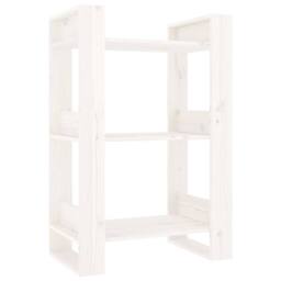 Berkfield Home Beautiful Book Cabinet/Room Divider White 60x35x91 cm Solid Wood Pine - Size: 60 x 35 x 91 cm - thumbnail 3