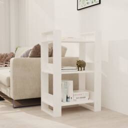 Berkfield Home Beautiful Book Cabinet/Room Divider White 60x35x91 cm Solid Wood Pine - Size: 60 x 35 x 91 cm - thumbnail 2