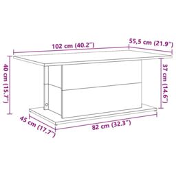 Berkfield Home Coffee Table Artisan Oak 102x55.5x40 cm Engineered Wood in Brown - thumbnail 9
