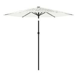 Berkfield Home Garden Parasol with Steel Pole White 268x268x226 cm - Size: 268 x 268 x 226 cm - thumbnail 4