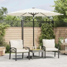 Berkfield Home Garden Parasol with Steel Pole White 268x268x226 cm - Size: 268 x 268 x 226 cm - thumbnail 1