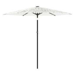 Berkfield Home Garden Parasol with Steel Pole White 268x268x226 cm - Size: 268 x 268 x 226 cm - thumbnail 2