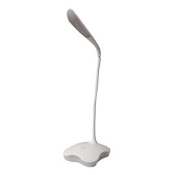 mysmartbuy LED Touch Control Desk Lamp with Nightlight - USB or Battery Powered Bedside Light with Flexible Neck & 3 Brightness Settings in White - thumbnail 1