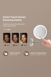 Fascinate Double-Sided LED Makeup Mirror, 3 Colors, 1x&7x, 360° Spin Black - thumbnail 3
