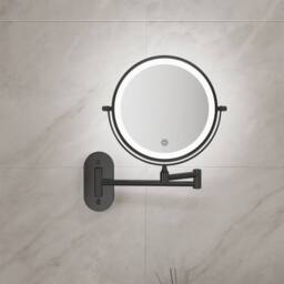 Fascinate Double-Sided LED Makeup Mirror, 3 Colors, 1x&7x, 360° Spin Black - thumbnail 1