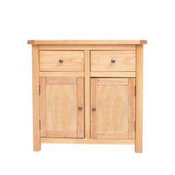 Cabinet Bits Lugo Waxed 2 Drawer 2 Door Sideboard Brass Knob in Light Brown