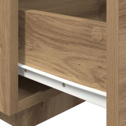 Berkfield Home Bedside Cabinet with LED Lights Artisan Oak 40x39x37 cm in Brown - Size: 40 x 39 x 37 cm - thumbnail 9