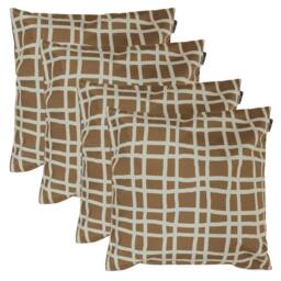 icon 4 Pack Cushion 43x43cm Mark Making, Chocolate - Size: 43x43 cm