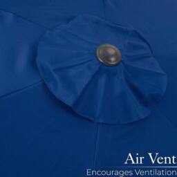 Christow Garden Parasol Umbrella Steel Crank Wind Up Outdoor Sun Shade 2.4m in Navy - thumbnail 5