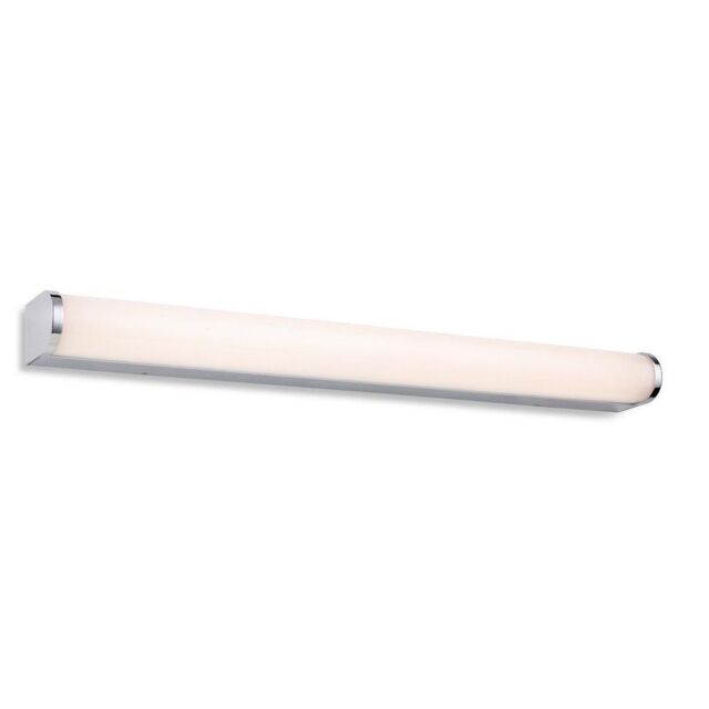 Netlighting Bravo Bathroom LED Wall Light 600mm Chrome with Opal Diffuser IP44 in Grey