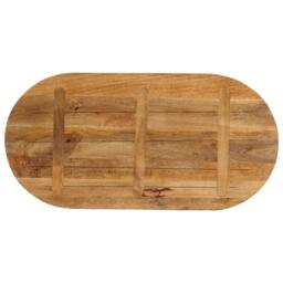 Berkfield Home Table Top 110x50x2.5 cm Oval Solid Wood Mango in Brown - thumbnail 5