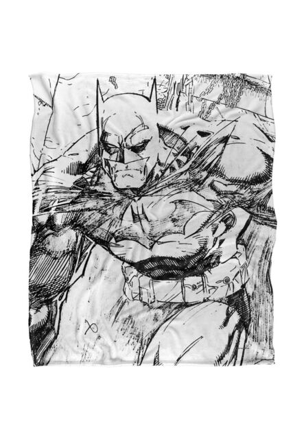 Batman Pencils Officially Licensed Silky Touch Super Soft Throw Blanket 152x127 cm in White - image 1