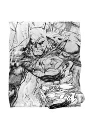 Batman Pencils Officially Licensed Silky Touch Super Soft Throw Blanket 152x127 cm in White - thumbnail 2