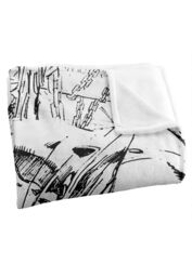 Batman Pencils Officially Licensed Silky Touch Super Soft Throw Blanket 152x127 cm in White - thumbnail 3