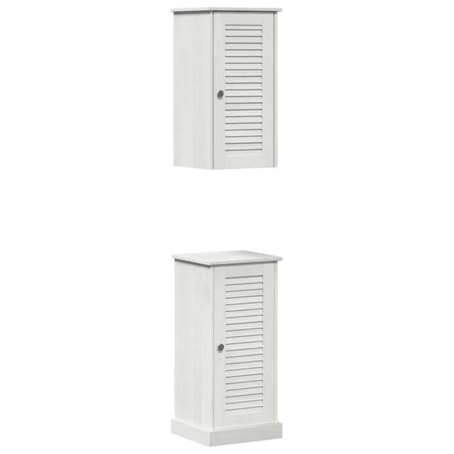 Berkfield Home Bathroom Furniture Set 2 pcs Antique white 37 x 34 x 80 cm in Off-White - image 1