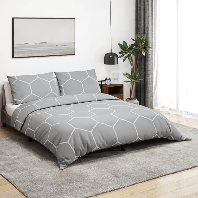 Berkfield Home Duvet Cover Set Grey 200x200 cm Cotton - image 1